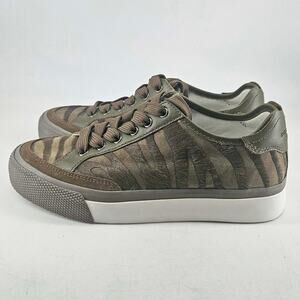 Rag & Bone RB Army Low Top Zebra Stripe leather pony Sneakers shoes, 36.5 New